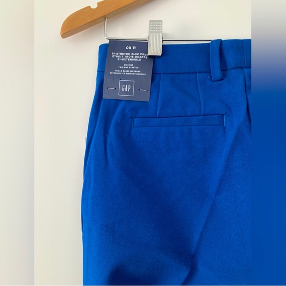 ❗️CLEAROUT❗️NWT! GAP blue mid rise flattering BiStretch slim PANTS -Sz 00 Reg - Picture 7 of 9